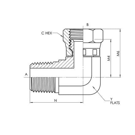 6501-04-04-FG | 04 MP - 04 FJS 90 Elbow Forged, Carbon Steel