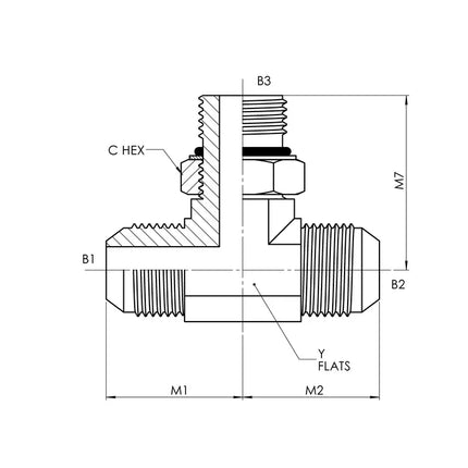 6803-04-04-04-NWO-FG | 04 MJ - 04 MJ - 04 MAORB Branch Tee Forged, Carbon Steel