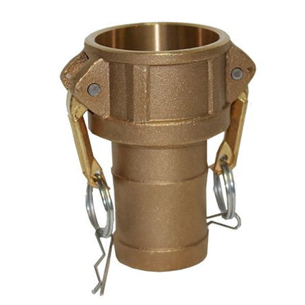 C-400-BRASS | Part C - Coupler - 4" Female Coupler x 4" Hose Shank, Brass