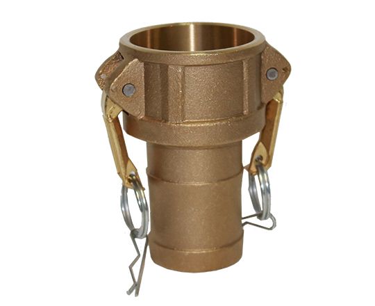 C-400-BRASS | Part C - Coupler - 4" Female Coupler x 4" Hose Shank, Brass