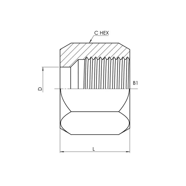 C0318-12 | 12 Compression Nut, Carbon Steel