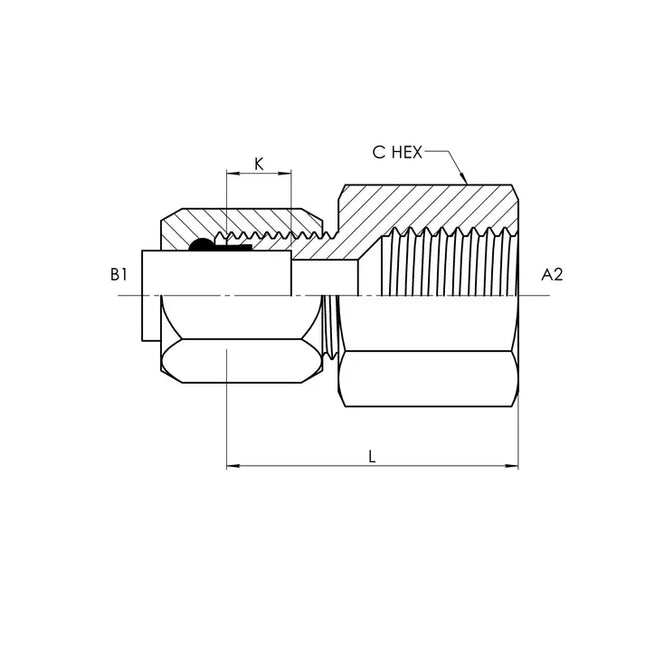 C2405-10-08 | 10 BT - 08 FP Adapter Straight, Carbon Steel
