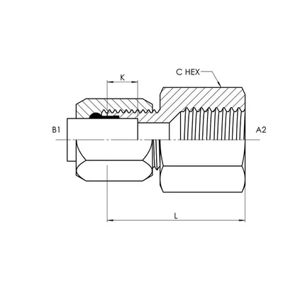 C2405-08-06 | 08 BT - 06 FP Adapter Straight, Carbon Steel