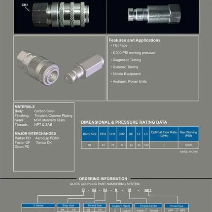 D-04-06N-M-SAE | 1/4" Diagnosis Nipple x 9/16" O'Ring Male