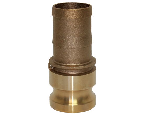 E-125-BRASS | Part E - Adapter - 1-1/4" Male Adapter x 1-1/4" Hose Shank, Brass