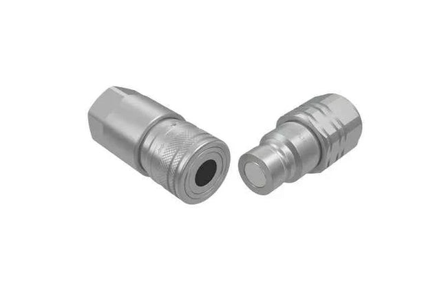 FF-HPG-06-08C1-NPT | Flush Face High Pressure with Gray Nickel Plating, 3/8" Coupling Body x 1/2" Female NPT.