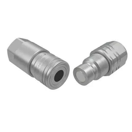 FF-HPG-06-08C-SAE | Flush Face High Pressure with Gray Nickel Plating, 3/8" coupling Body x 1/2" Female SAE Threads