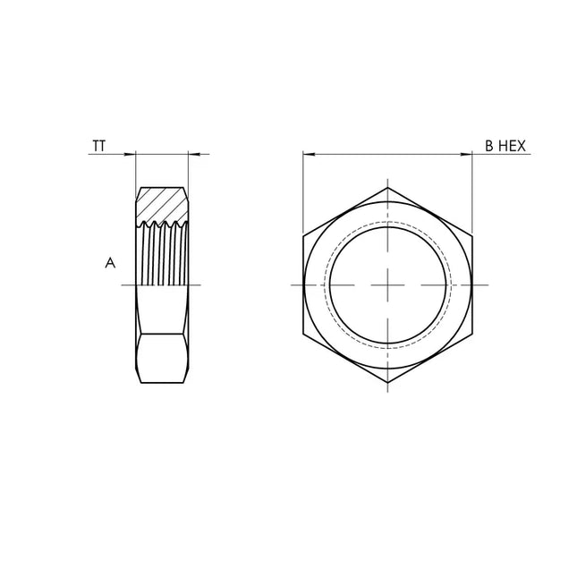 FS0306-16 | 16 FS Bulkhead Lock Nut, Carbon Steel