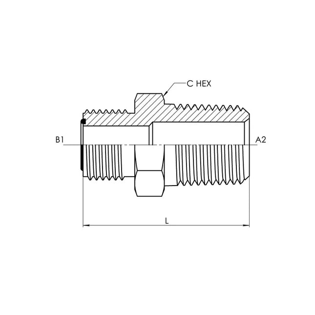 FS2404-08-06 | 08 MFS - 06 MP Straight, Carbon Steel