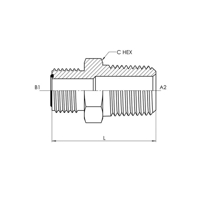 FS2404-06-06 | 06 MFS - 06 MP Straight, Carbon Steel