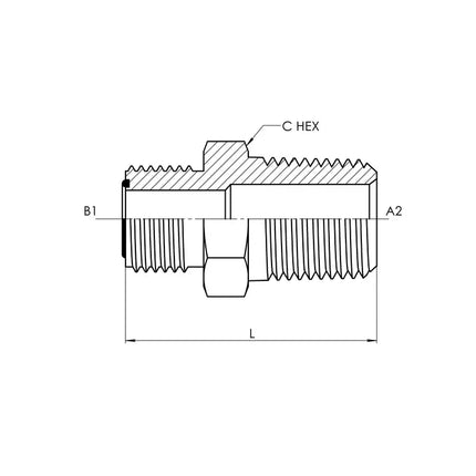 FS2404-06-08 | 06 MFS - 08 MP Straight, Carbon Steel