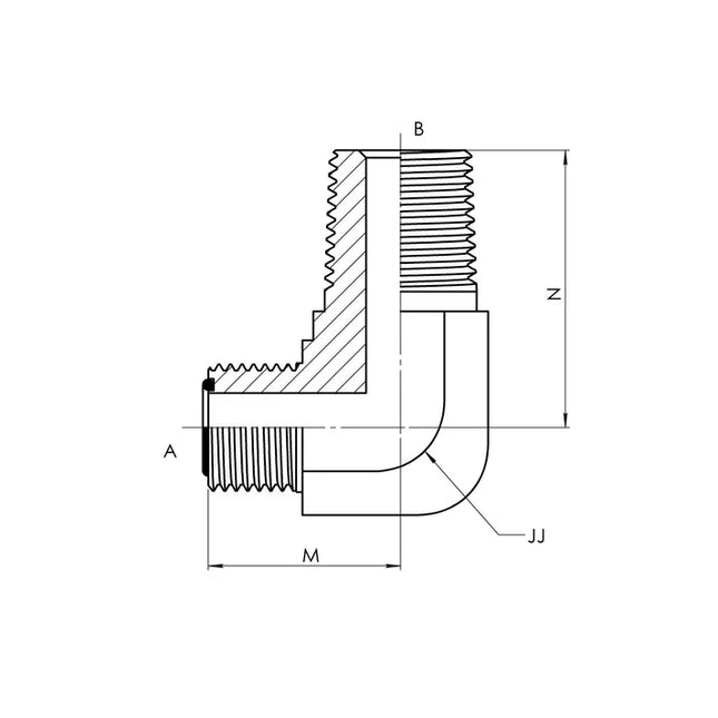 FS2501-08-08-FG | 08 MFS - 08 MP 90 Elbow Forged, Carbon Steel