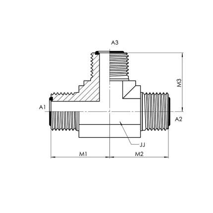 FS2603-10-10-10-FG | 10 MFS - 10 MFS - 10 MFS Tee Forged, Carbon Steel