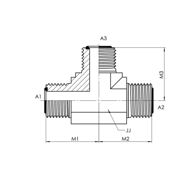 FS2603-10-10-10-FG | 10 MFS - 10 MFS - 10 MFS Tee Forged, Carbon Steel