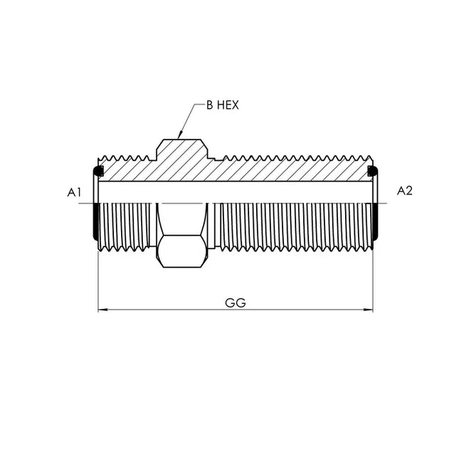 FS2700-16-16 | 16 MFS - 16 MFS Bulkhead Straight, Carbon Steel