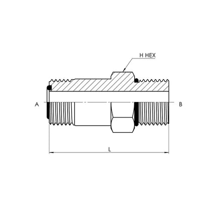 FS6400-L-08-08-O | 08 MFS - 08 MORB Straight-Long, Carbon Steel