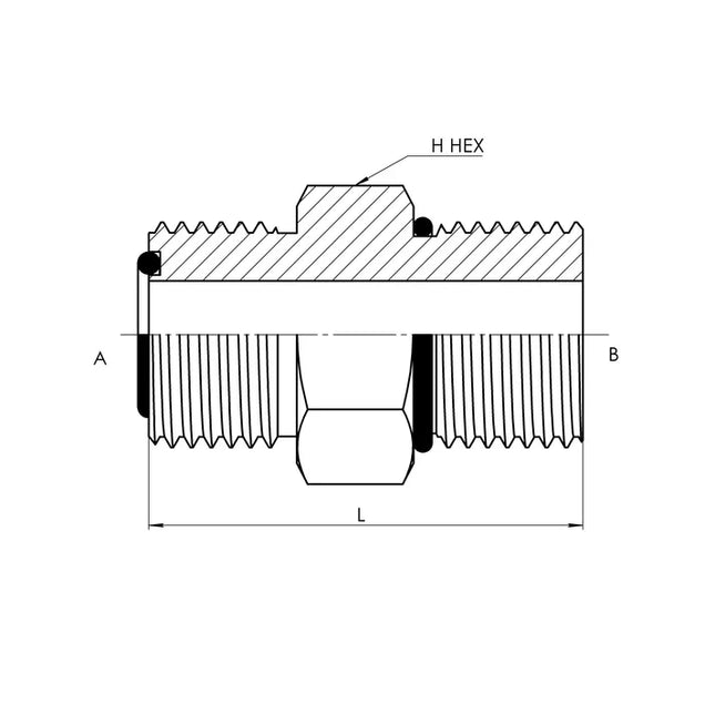FS6400-10-12-O | 10 MFS - 12 MORB Straight, Carbon Steel