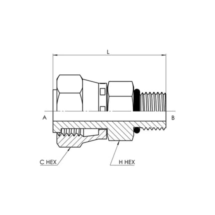 FS6402-08-08 | 08 FFSS - 08 MORB Straight, Carbon Steel