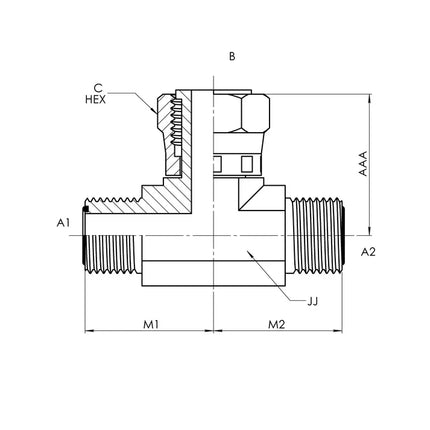 FS6600-06-06-06-FG | 06 MFS - 06 MFS - 06 FFSS Branch Tee Forged, Carbon Steel