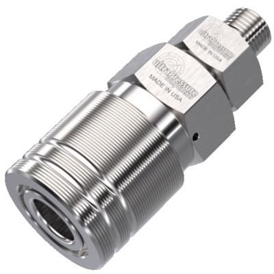 HPC600-0-4HM | Coupler with Check x 1/4" HP Male, Stainless Steel - 30K psi
