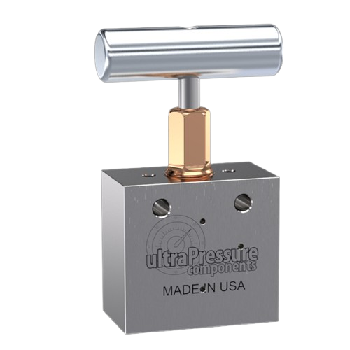 NV2A4H-60K-WO | 1/4" HP Female Needle Valve 2-Way Angle, Stainless Steel - 60K psi - Without Glands & Collars