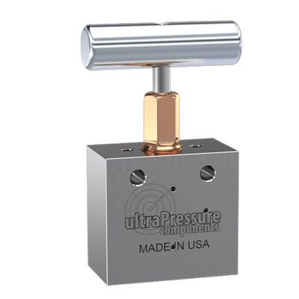 NV2A9H-60K-WO | 9/16" HP Female Needle Valve 2-Way Angle, Stainless Steel - 60K psi - Without Glands & Collars