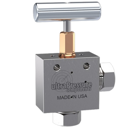 NV2A9H-30K | 9/16" HP Female Needle Valve 2-Way Angle, Stainless Steel - 30K psi