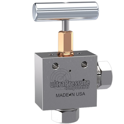 NV2A9H-30K | 9/16" HP Female Needle Valve 2-Way Angle, Stainless Steel - 30K psi