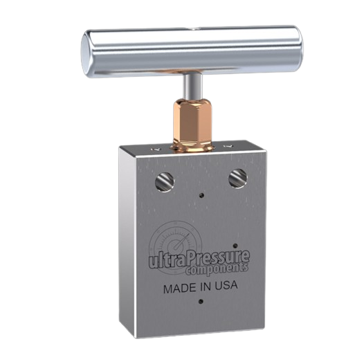 NV2A4M-20K-WO | 1/4" MP Female Needle Valve 2-Way Angle, Stainless Steel - 20K psi - Without Glands & Collars