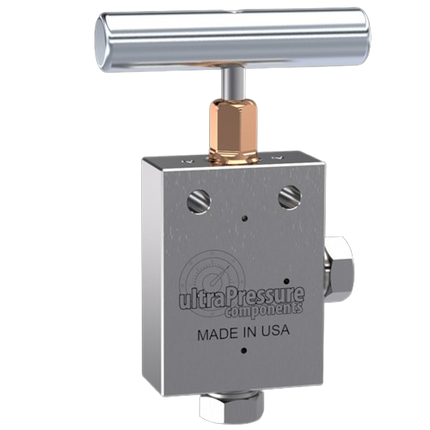 NV2A4M-20K | 1/4" MP Female Needle Valve 2-Way Angle, Stainless Steel - 20K psi