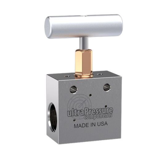 NV2S6H-60K-WO | 3/8" HP Female Needle Valve 2-Way Straight, Stainless Steel - 60K psi - Without Glands & Collars