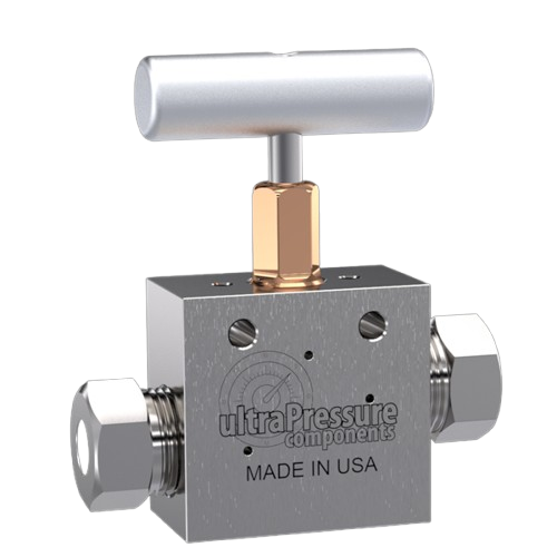 NV2S4H-30K | 1/4" HP Female Needle Valve 2-Way Straight, Stainless Steel - 30K psi