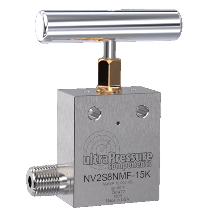 NV2S8NMF-15K | 1/2" NPT Male x Female Needle Valve 2-Way Straight, Stainless Steel - 15K psi