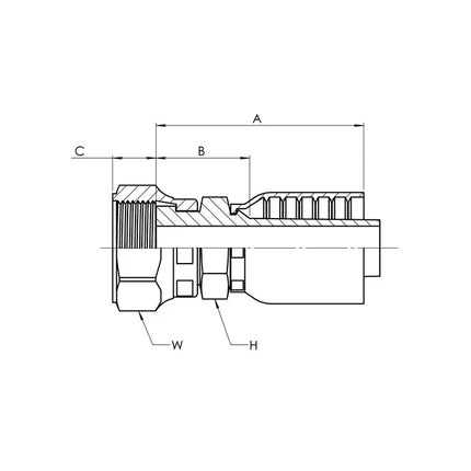 SS-43-08-08FFSS | 08 Hose - 08 FFSS Straight (Parker 43 Series Compatible), Stainless Steel