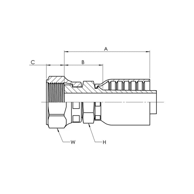 SS-43-04-04FFSS | 04 Hose - 04 FFSS Straight (Parker 43 Series Compatible), Stainless Steel
