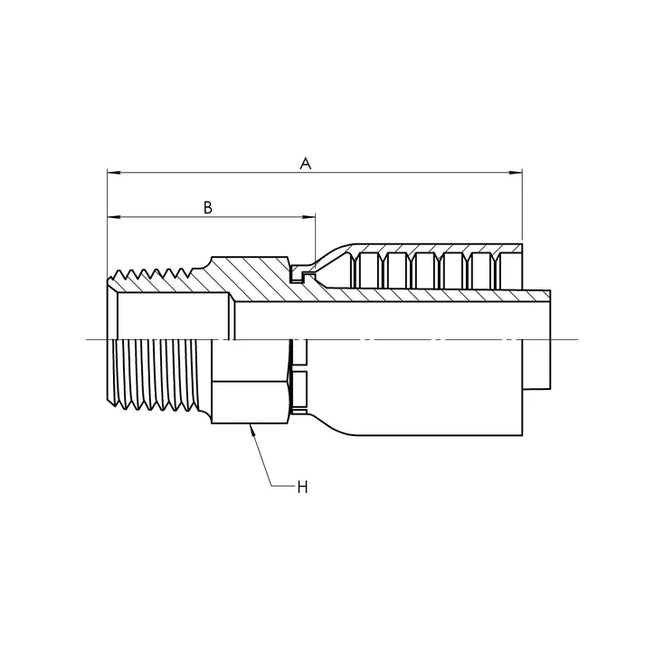 SS-43-12-12MP | 12 Hose - 12 MP Straight (Parker 43 Series Compatible), Stainless Steel