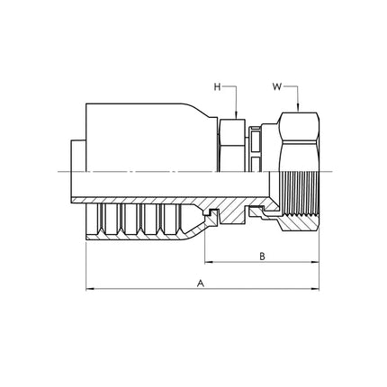 SS-73-12-12FJS | 12 Hose - 12 FJS Straight (Parker 73 Series Compatible), Stainless Steel
