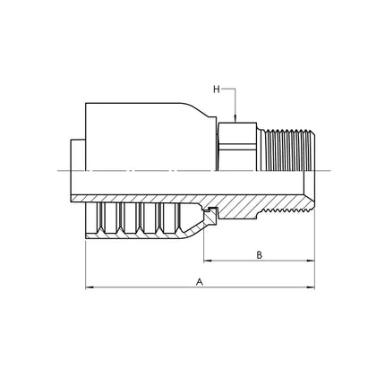 SS-73-12-12MP | 12 Hose - 12 MP Straight (Parker 73 Series Compatible), Stainless Steel