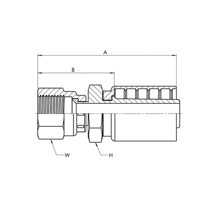 SS-HY-10-10FJS | 10 Hose - 10 FJS Straight (Parker HY Series Compatible), Stainless Steel