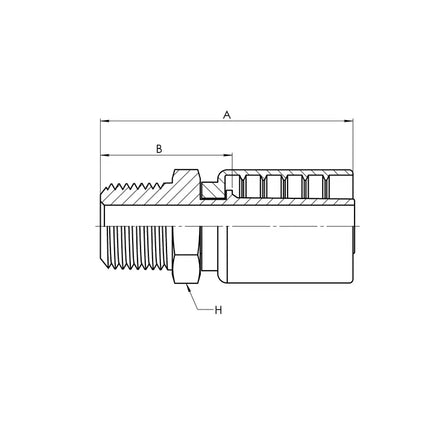 SS-HY-06-06MP | 06 Hose - 06 MP Straight (Parker HY Series Compatible), Stainless Steel