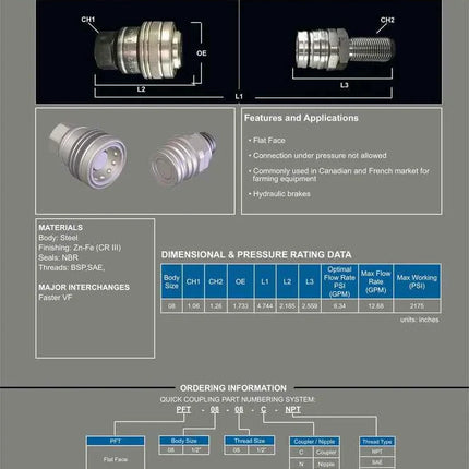 PFT1-08-08N-MJICBH | 1/2" Brake Nipple with 1/2" (3/4-16) male JIC Bulkhead threads