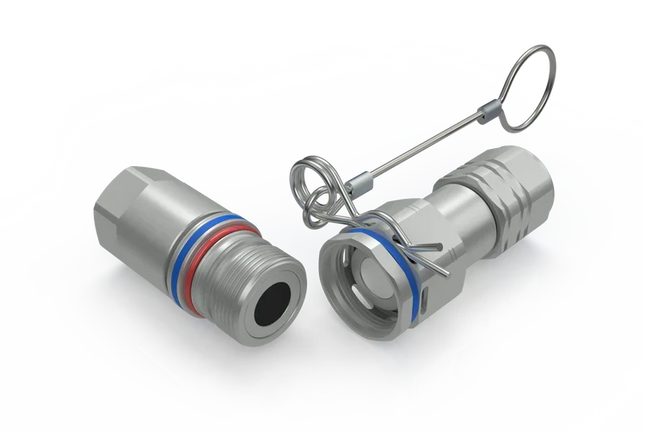 PVT4-SL-CC-22-20N-SAE | 1-3/8" Screw type flat face nipple X 1-3/8" female SAE thread; color code band system with Sleeve Lock