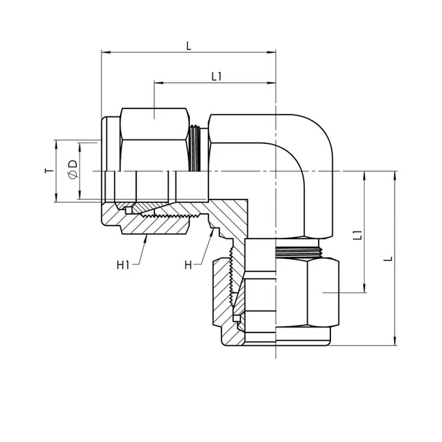 SS-IN2500-08-08 | 08 IN - 08 IN 90 Union Elbow, Stainless Steel