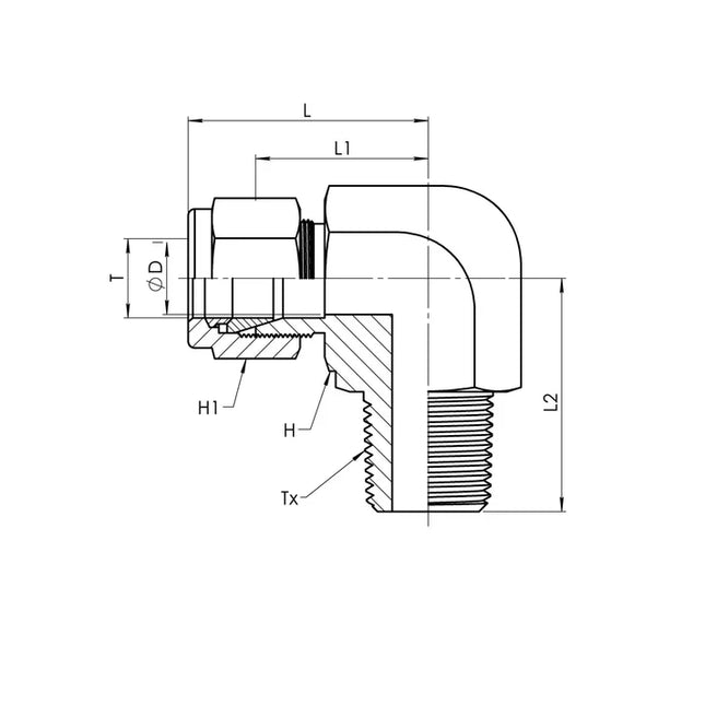 SS-IN2501-08-04 | 08 IN - 04 MP 90 Elbow, Stainless Steel