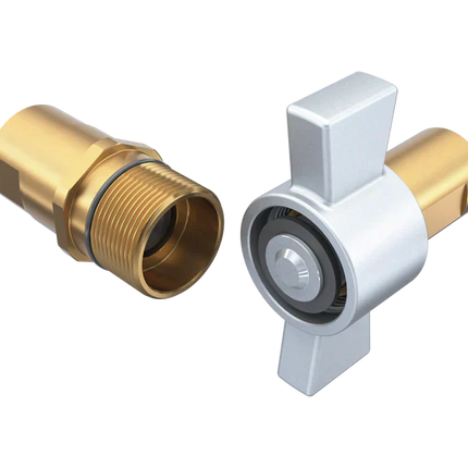 VFF-12-08C | 3/4" brass wing style coupler, 1/2" female NPT threads