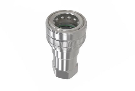 HNV-SS316-08-08C-NPT-V | 1/2" 316SS ISO-B Coupling body with Viton Seals x 1/2" female NPT threads,
