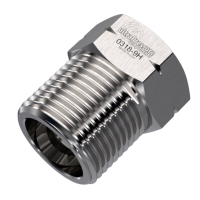 0318-4H | 1/4" HP Gland Nut, Stainless Steel - 60K psi