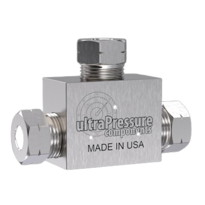 5605-6H | 3/8" HP Female Tee, Stainless Steel - 60K psi